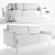 Sloan Velvet Sofa & Staggered Side Table 3D model small image 3