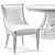 Luxury Ivory Lacquered Dining Set: Stockton Chair & Maxime French Table 3D model small image 3