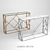 Modern Console Table: Chrome Frame, Artificial Marble Top 3D model small image 1