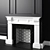 Elegant Black & White Fireplace 3D model small image 3