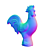 KERAS 3D Digital Rooster Model 3D model small image 2