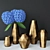 Elegant Metal Vases: Ornate Décor for Modern Homes 3D model small image 1