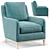 Title: Coastal Teal Diamond Armchair 3D model small image 1