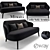 Contemporary Armless Sofa: Leslie Minotti 3D model small image 1