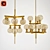 Rustic Golden Chandelier 3D model small image 2