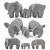 Cozy Knitted Elephant Family 3D model small image 3