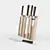 Sleek Rondell Knife Set 3D model small image 2