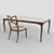 Elegant Dining Set: TINO Table with Natalina Chair 3D model small image 1