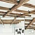 Wooden Ceiling Beams: Customizable Design & 4 Texture Options 3D model small image 1