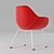 ErgoFlex Red Fabric Office Chair 3D model small image 2