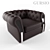 Elegant Cherry Chair with Chrome 3D model small image 1