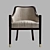 Mazo Upholstered Mahogany Dining Chair 3D model small image 2