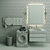 Sleek Bathroom Set: Samsung WF1802XEY & Roll and Hill Agnes Sconce 3D model small image 2