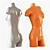 Glossy Female Torso Sculpture 3D model small image 2