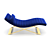 Luxury Blue Velvet Electric Chaise 3D model small image 2