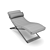 Luxury Blue Velvet Electric Chaise 3D model small image 3