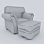 Ashley Armchair with Ottoman 3D model small image 3