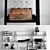 Multifunctional Shelving Unit with Working Table 3D model small image 3