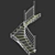 Elegant Wooden Staircase 3D model small image 2