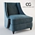 Elegant Val D'Isere Occasional Chair 3D model small image 1