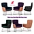 Luxury Freifrau Marla High Chair with Harp Frame 3D model small image 1