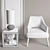 Chenille Comfort: Dree Accent Chair & Barren Mirror 3D model small image 3