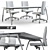 Sleek and Sturdy Table & Chair Set 3D model small image 3