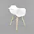 Elegant White Chair 3D model small image 1