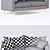 Chic Grey Fabric 3-Seater Sofa 3D model small image 2