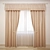 Title: Straight Shadow Curtains with Chic Trim 3D model small image 1