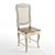 French Rustic Cream Rattan Chair 3D model small image 1