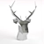 Metal Deer Head Sculpture 3D model small image 1