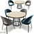 Modern Saarinen Dining Set 3D model small image 1