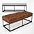 Tufted Leather Metal Bench 3D model small image 1
