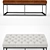 Tufted Leather Metal Bench 3D model small image 2