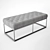 Tufted Leather Metal Bench 3D model small image 3