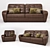 Montreal Leather Sofa & Armchair: Classic Comfort 3D model small image 1