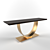 Walnut & Copper Luxury Console 3D model small image 3