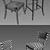 Timeless Elegance: Classic Klismos Chair & Stool 3D model small image 3