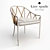 Title: Halsey Rattan Chair - Elegant Cream & Natural Design 3D model small image 1