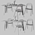 Modern Udon Chair & Alle Table Set 3D model small image 3