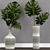 Elegant Monstera Leaf Vase 3D model small image 1