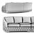 Elegant Four-Seater Sofa: Esedra 3D model small image 3