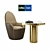 Reflex Angelo Swan Poltrona & Tau Scacchi: Glamorous Armchair & Chess Coffee Table Set 3D model small image 1
