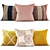 Elegant Embroidered Accent Pillows 3D model small image 1