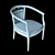 Avorio Semi-Armchair: Elegant and Comfortable 3D model small image 3