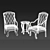 Middle Eastern Oriental Chair & Coffee Table 3D model small image 3