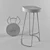 Rustic Steel Wood Bar Stool 3D model small image 2