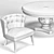Sleek Saphire Barrel Chair & San Telmo Dining Table 3D model small image 3