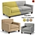 Gavino Contemporary Sofa & Armchair Set 3D model small image 1